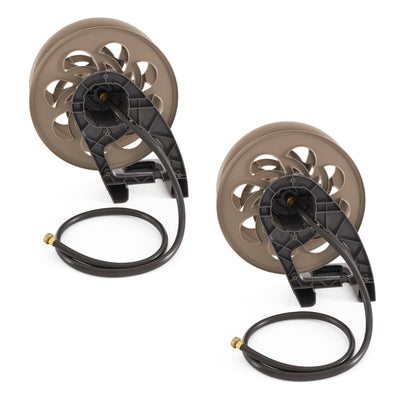 Suncast 125 Foot Wall Mounted Side Tracker 5/8 Inch Garden Hose Reel, (2 Pack)