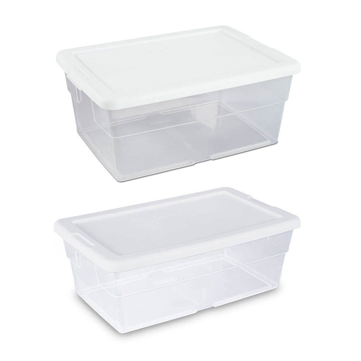 Sterilite 6 Qt Clear Storage Tote, 24 Pack, & 16 Qt Clear Storage Tote, 24 Pack