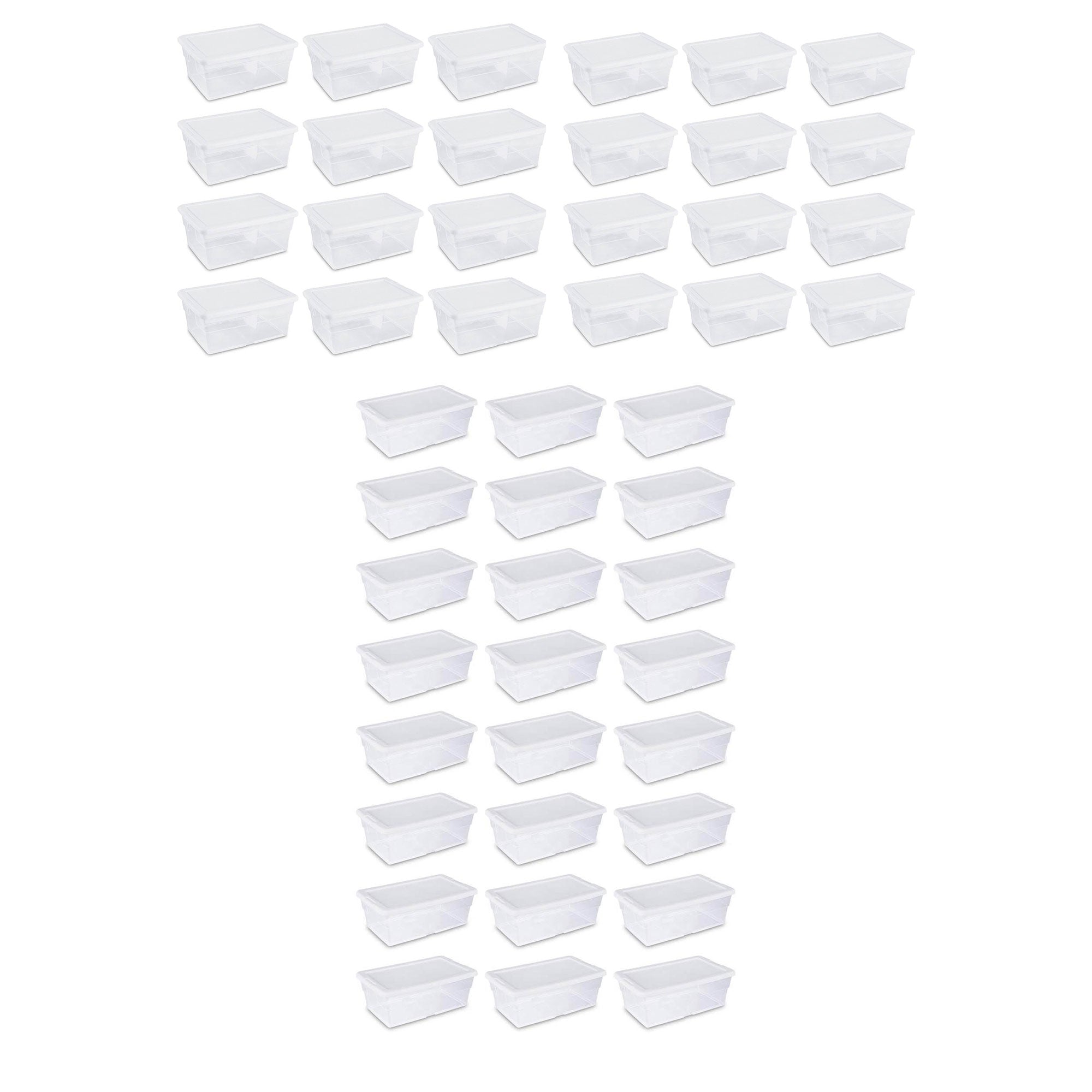 Sterilite 6 Qt Clear Storage Tote, 24 Pack, & 16 Qt Clear Storage Tote, 24 Pack