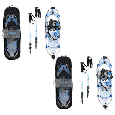 Yukon Charlie's Advanced 8x25 Inch Women's Snowshoe Kit w/ Poles & Bag (2 Pack)