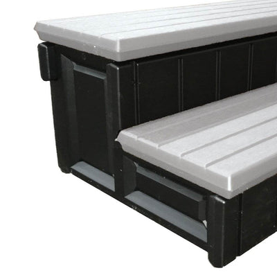 Leisure Accents 36 Inch Long Spa Hot Tub Storage Steps, Gray (2 Pack) - VMInnovations