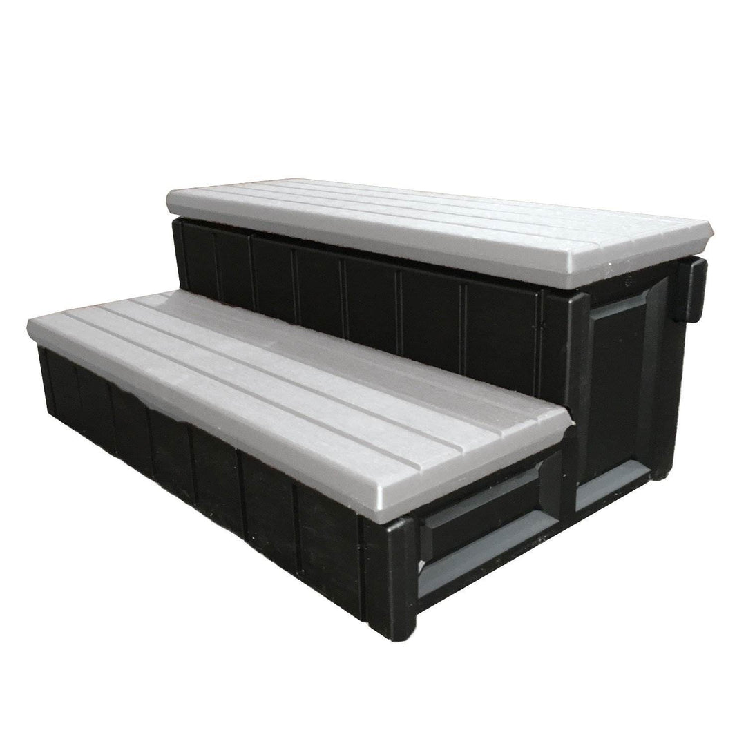 Leisure Accents 36 Inch Long Spa Hot Tub Storage Steps, Gray (2 Pack)