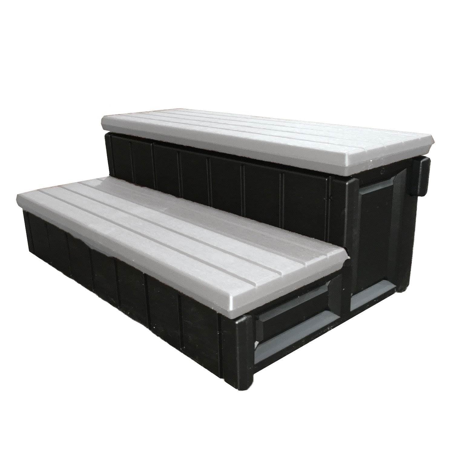 Leisure Accents 36 Inch Long Spa Hot Tub Storage Steps, Gray (2 Pack) - VMInnovations