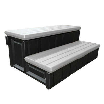 Leisure Accents 36 Inch Long Spa Hot Tub Storage Steps, Gray (2 Pack) - VMInnovations