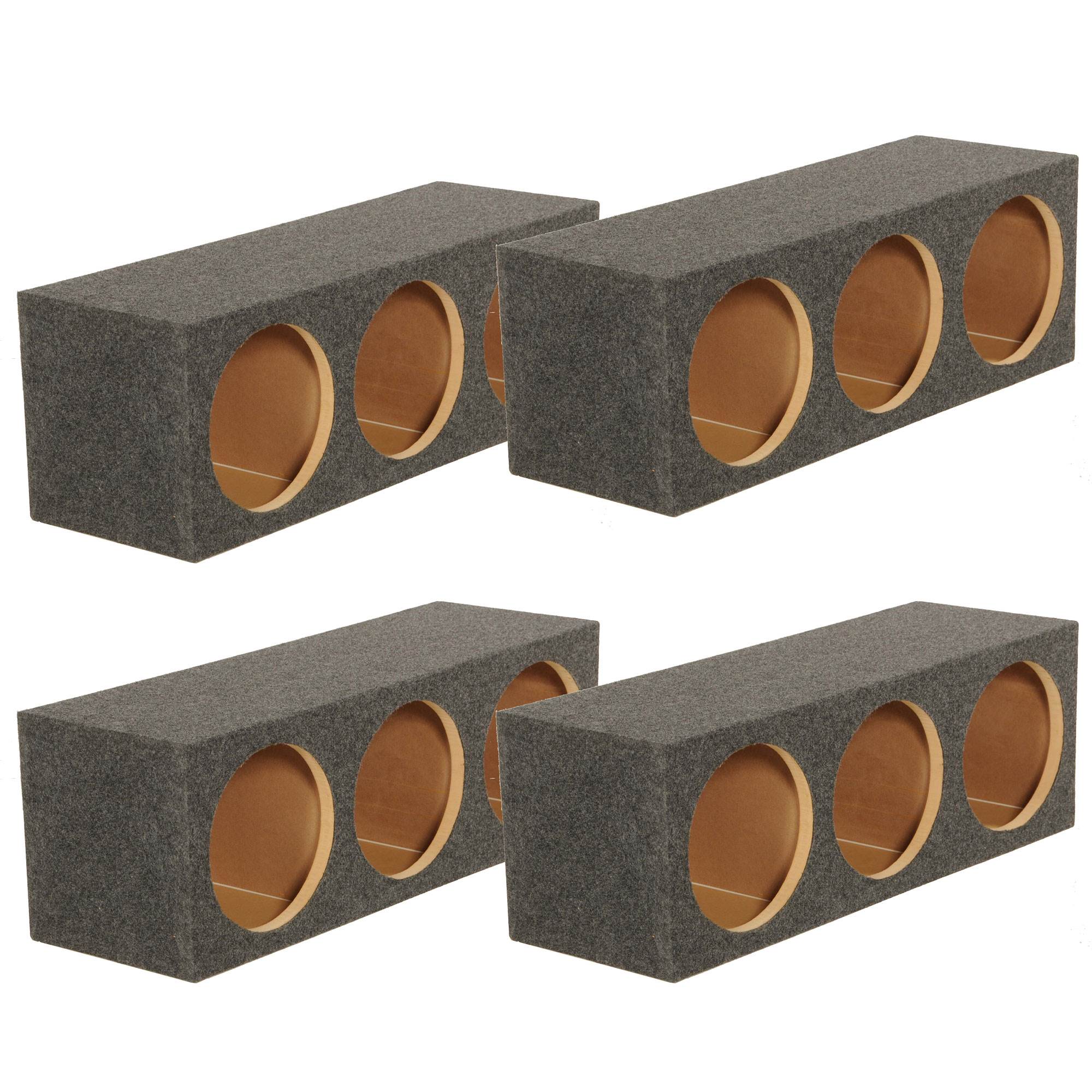 Q Power 12" Sealed Triple Car Audio Subwoofer Sub Box Enclosure (4 Pack)
