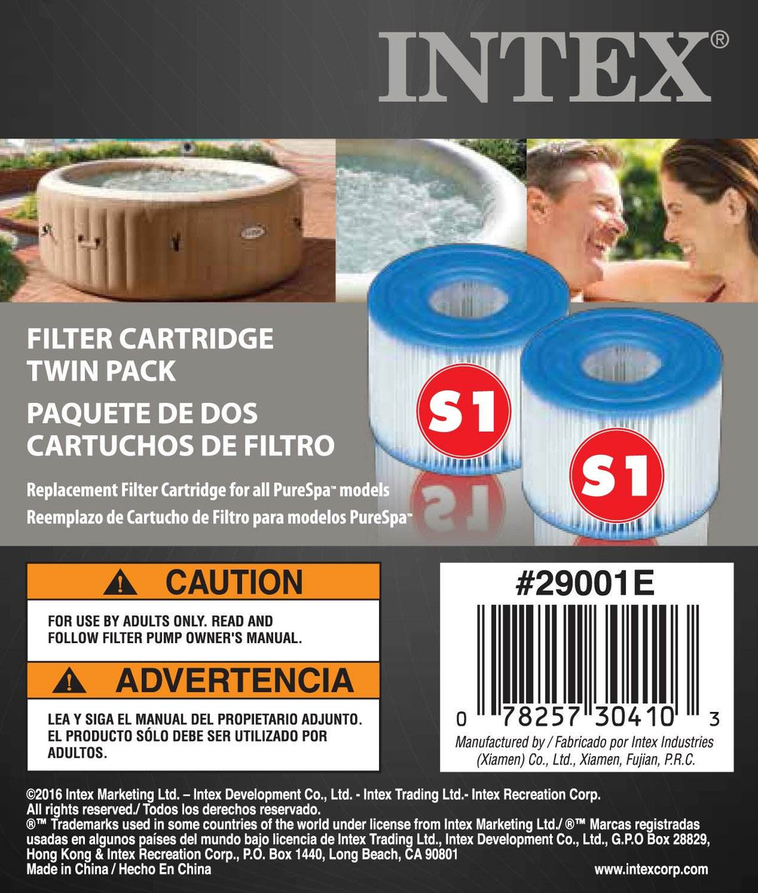 Intex PureSpa Light for Bubble Spa Hot Tub + S1 Replacement Cartridges (12 Pack)