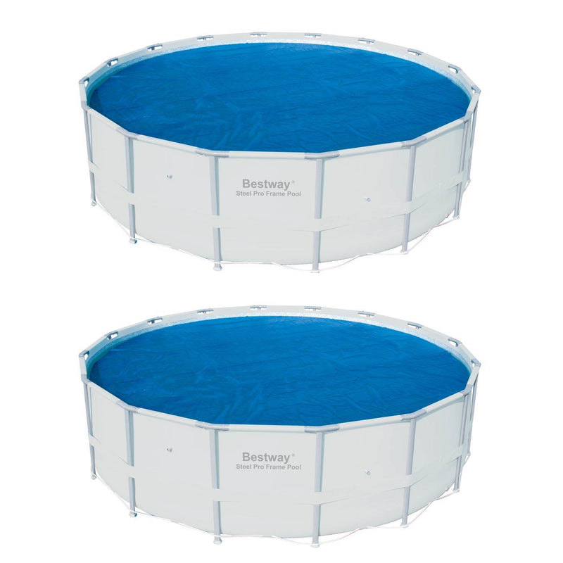 Bestway 15 Foot Round Above Ground Swimming Pool Solar Heat Cover (2 Pack)