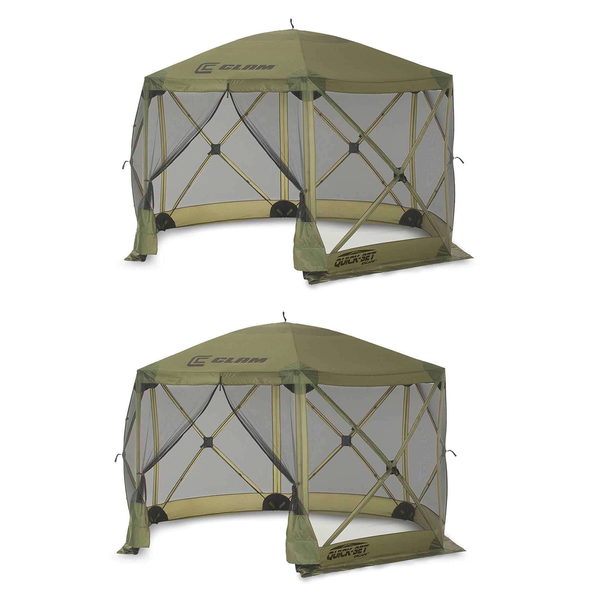 Clam Quick Set Escape Portable Camping Outdoor Gazebo Canopy Shelter (2 Pack) - VMInnovations