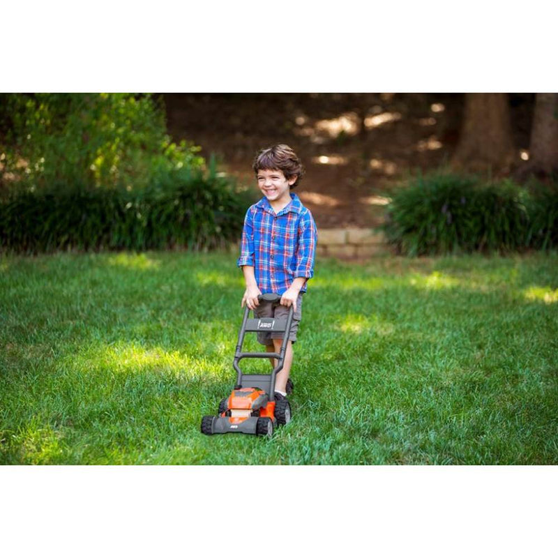 Husqvarna Kids Toy Lawn Mower, Orange + Toy Leaf Blower + Toy Lawn Trimmer - VMInnovations