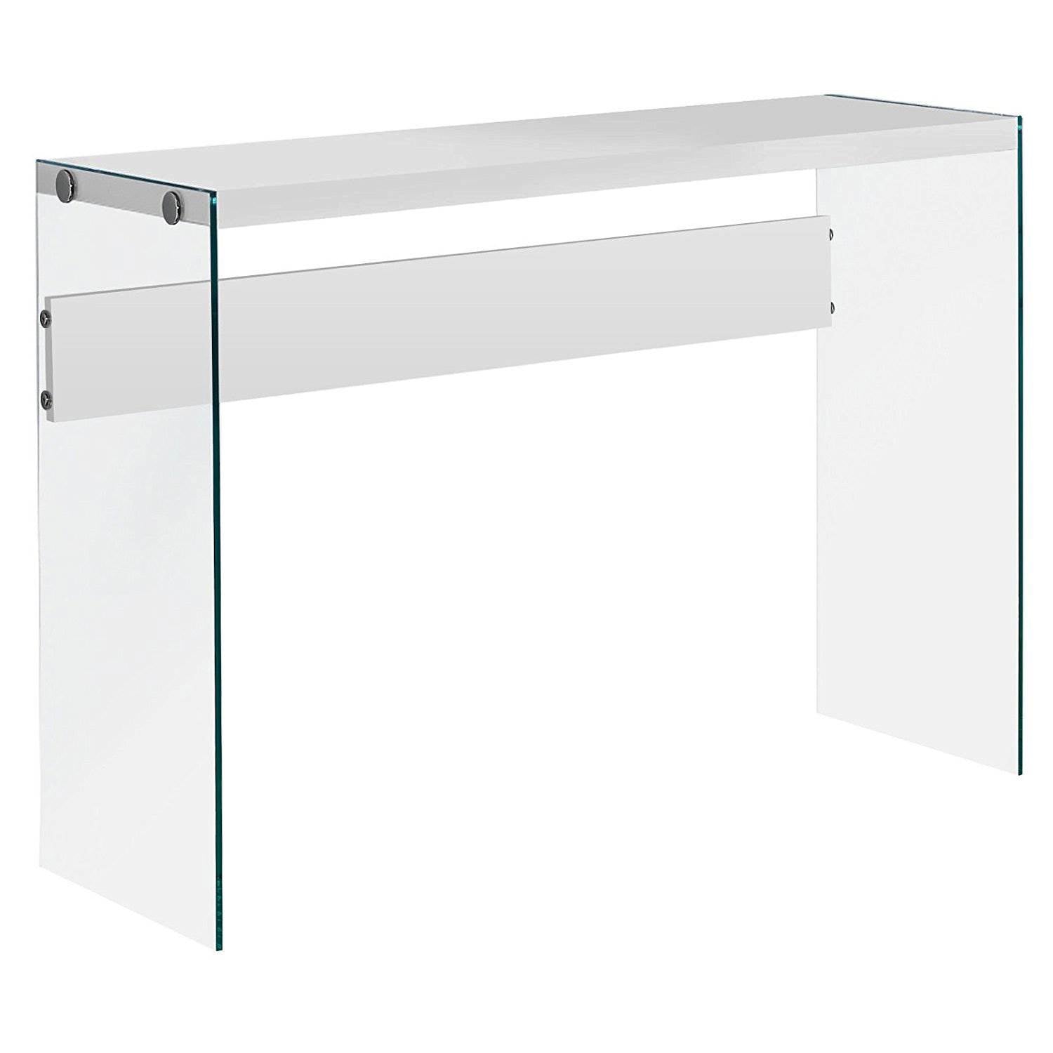 Monarch Specialties Contemporary Accent Console Table w/ Tempered Glass (2 Pack)
