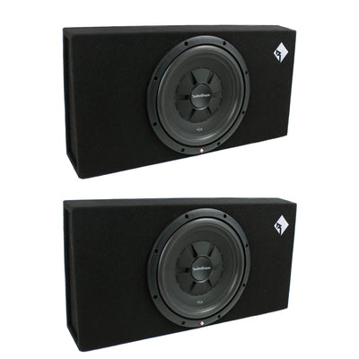 Rockford Fosgate-1X12 12" 500W Shallow Loaded Subwoofer Sub Enclosure (2 Pack)
