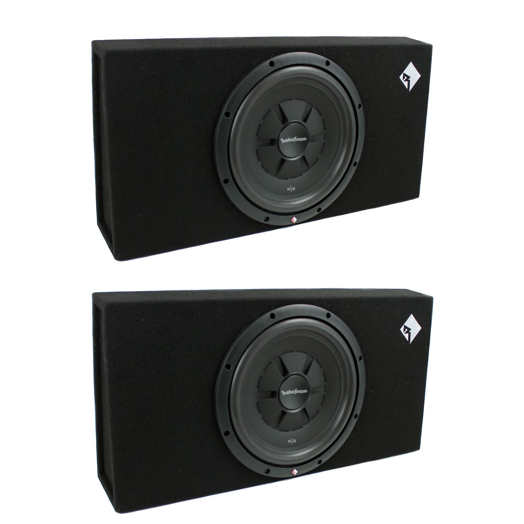 Rockford Fosgate-1X12 12" 500W Shallow Loaded Subwoofer Sub Enclosure (2 Pack)