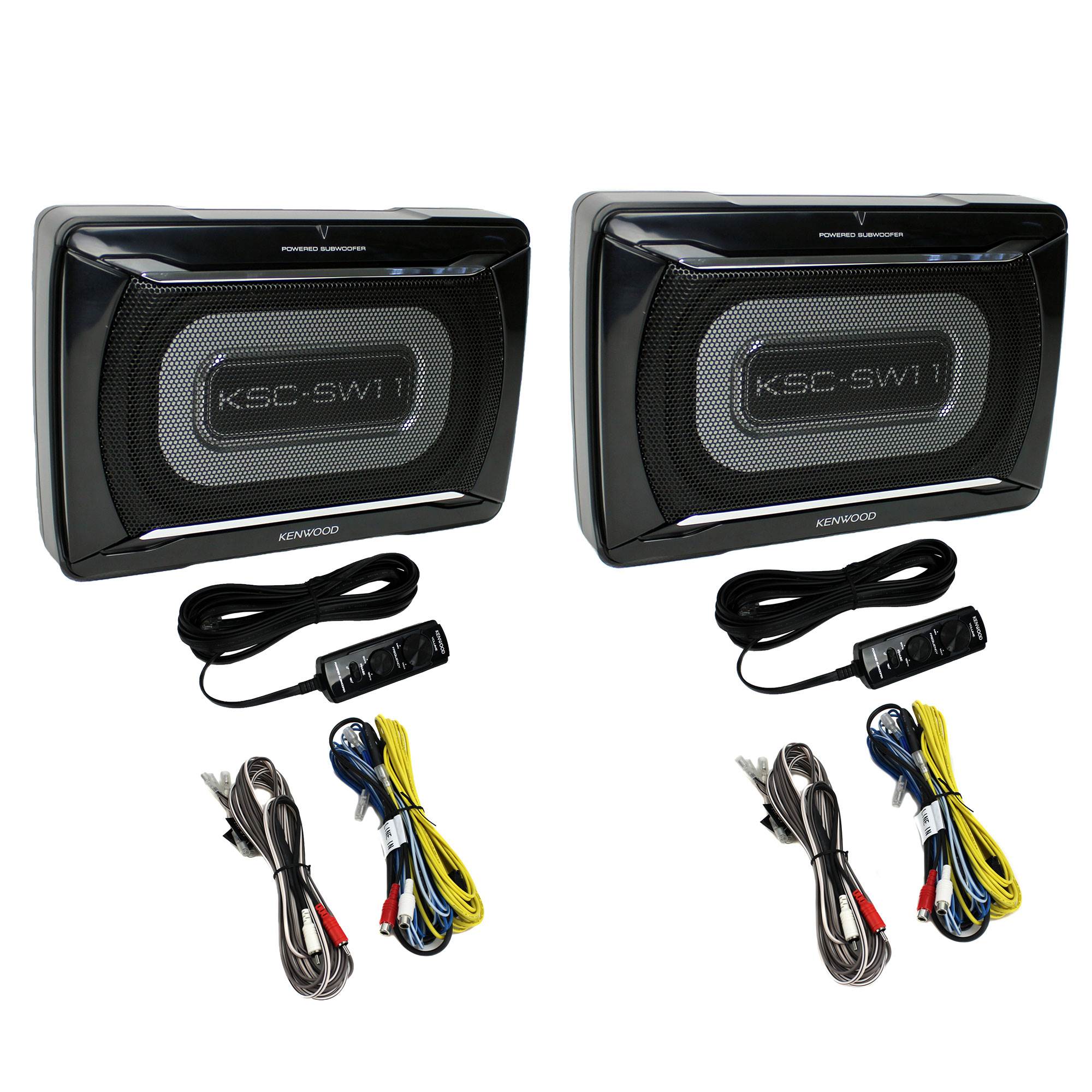 Kenwood 8-1/4x5-1/8" 150W Low-Profile Amplified Car Subwoofer Enclosure (2 Pack)