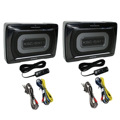 Kenwood 8-1/4x5-1/8" 150W Low-Profile Amplified Car Subwoofer Enclosure (2 Pack)