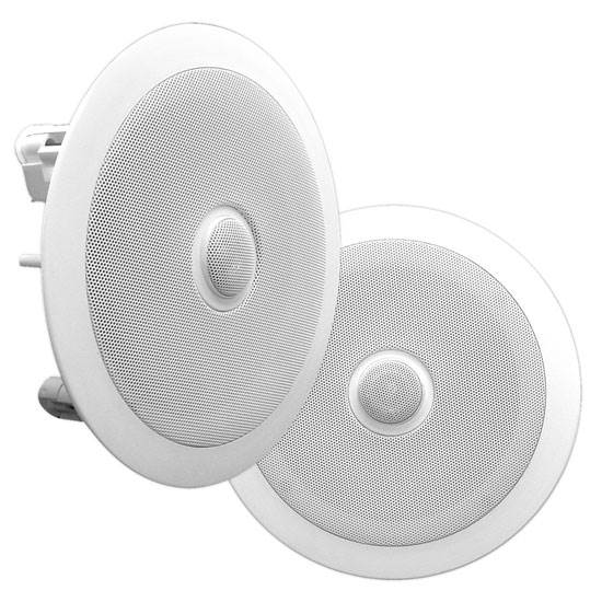 Pyle 6.5 Inch 2 Way Round In Wall/Ceiling Home Speakers System Audio (6 Pair)