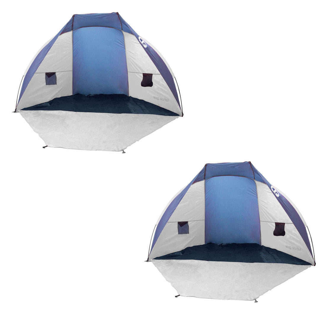 Tahoe Gear Cruz Bay Summer Sun Shelter and Beach Shade Tent Canopy (2 Pack)