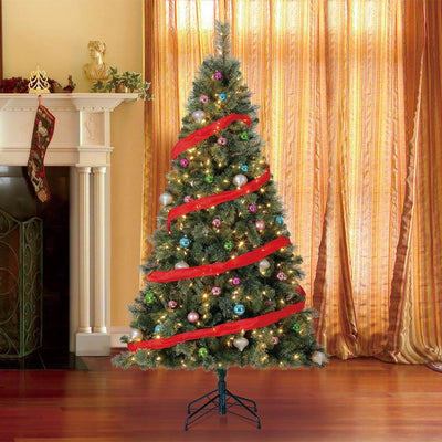 Home Heritage Cascade Quick Set 7 Ft Artificial Christmas Tree Prelit 450 LEDs