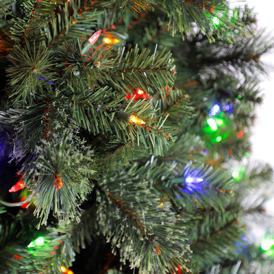Home Heritage Cascade Quick Set 7 Ft Artificial Christmas Tree Prelit 450 LEDs