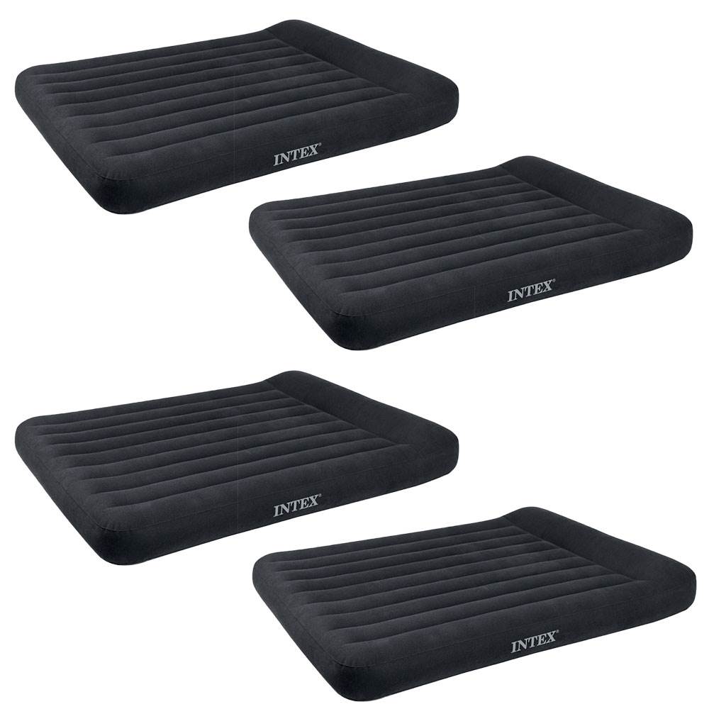 Intex Classic Inflatable Full Air Mattress Bed w/ Pillow & Pump (4 Pack)