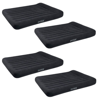 Intex Classic Inflatable Full Air Mattress Bed w/ Pillow & Pump (4 Pack)