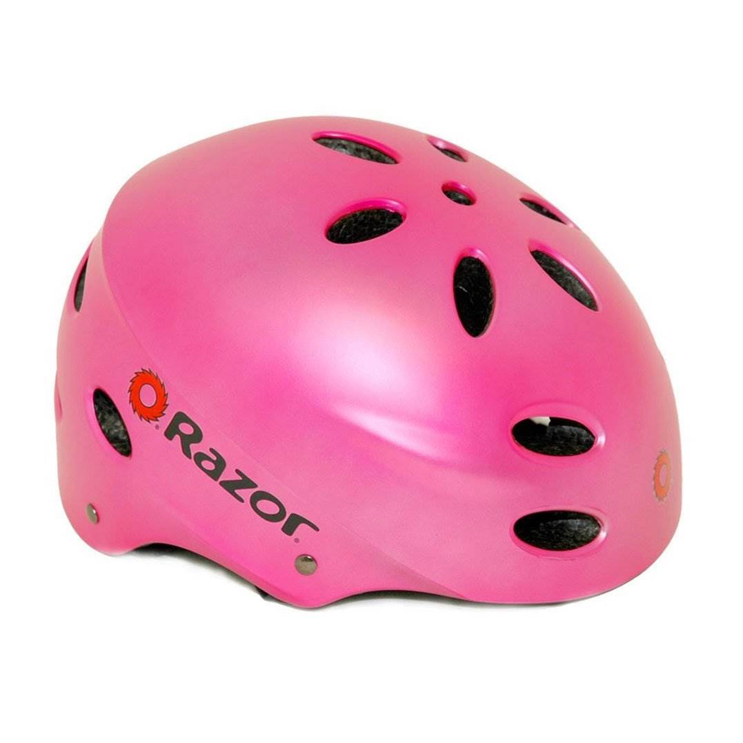 Razor V17 Youth Kids Safety Sports Helmets For Children 8-14, 1 Blue & 1 Pink