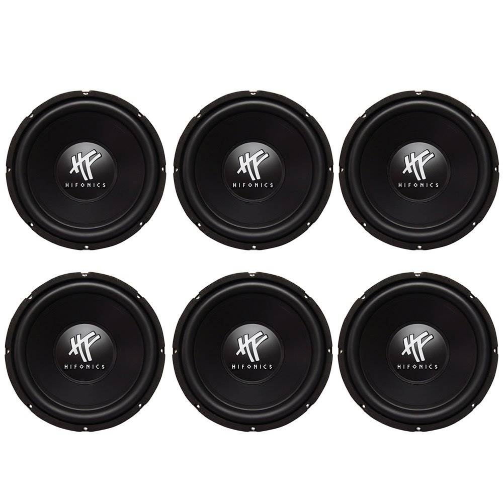 Hifonics 12" 800 Watt 4 Ohm DVC Car Audio Subwoofer Power Bass Sub (6 Pack)