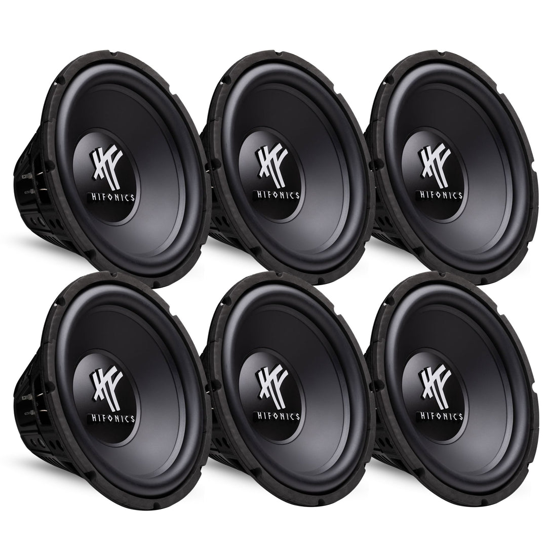 Hifonics 12" 800 Watt 4 Ohm DVC Car Audio Subwoofer Power Bass Sub (6 Pack)