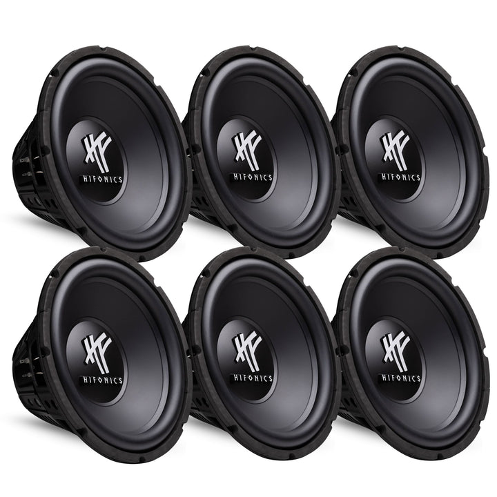 Hifonics 12" 800 Watt 4 Ohm DVC Car Audio Subwoofer Power Bass Sub (6 Pack)