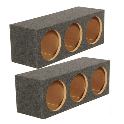 Q Power HD12 12" Sealed Triple Car Audio Subwoofer Sub Box Enclosure (2 Pack)