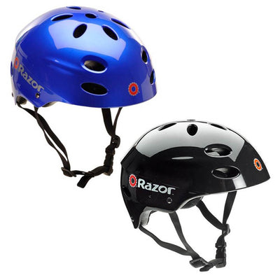 Razor V17 Youth Safety Skateboard Scooter Bike Sport Helmets, 1 Blue & 1 Black