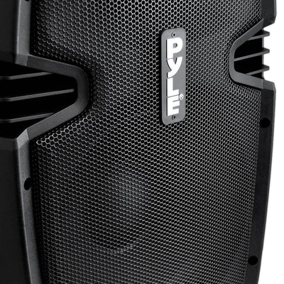 PylePro 1200W 12" Bluetooth Powered DJ PA Black Standing Speaker System (2 Pack)