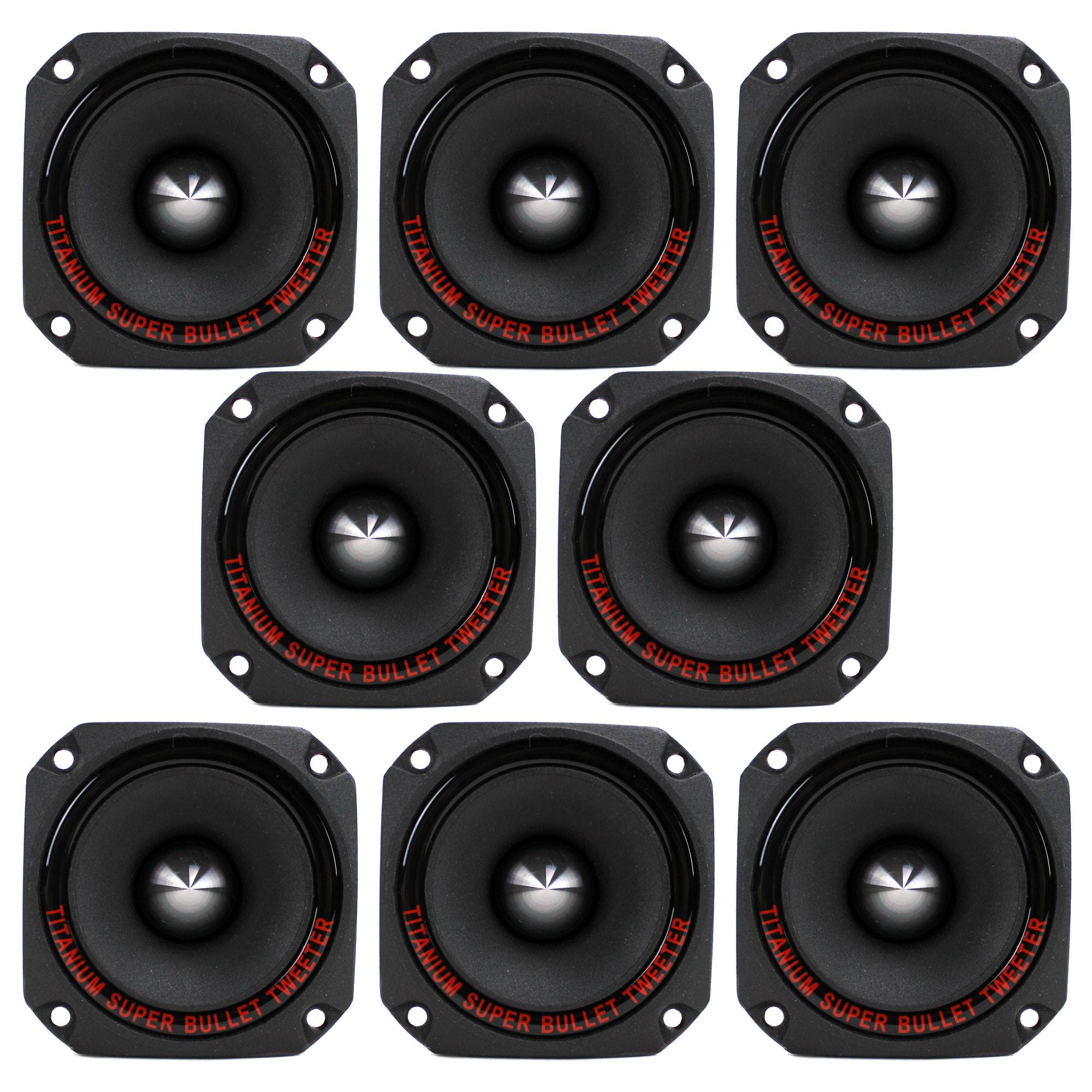 Pyramid TW44 1" 300 Watt Heavy Duty Titanium Dome Bullet Car Tweeter (8 Pack) - VMInnovations