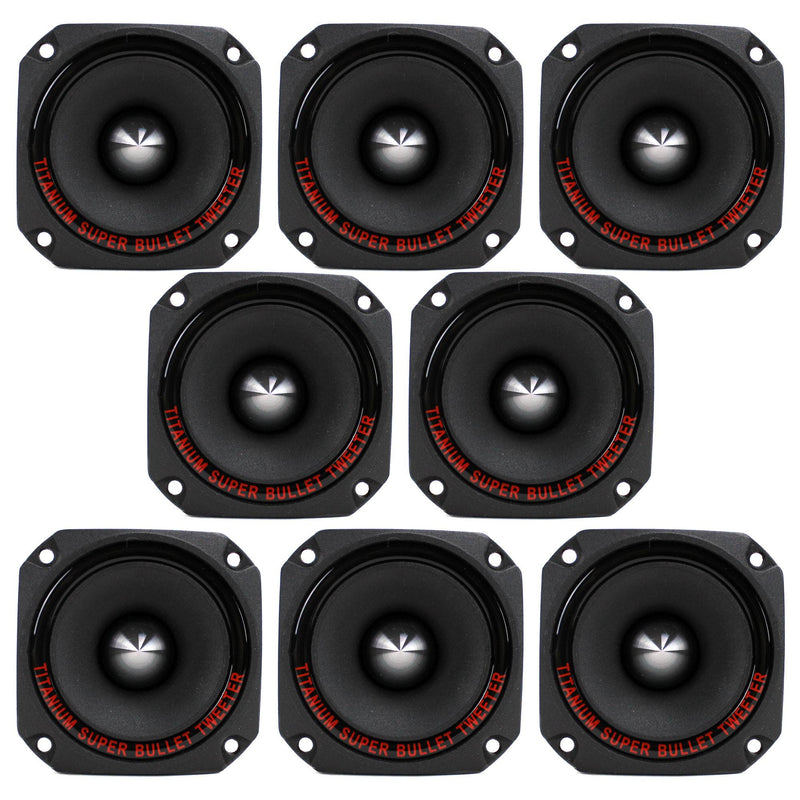 Pyramid TW44 1" 300 Watt Heavy Duty Titanium Dome Bullet Car Tweeter (8 Pack)