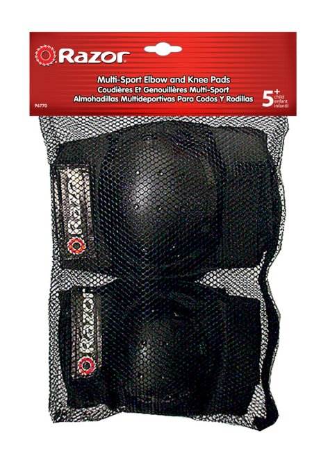 Razor Youth Kid Multi Sport Elbow & Knee Pad Safety Set Protective Gear (3 Pack)