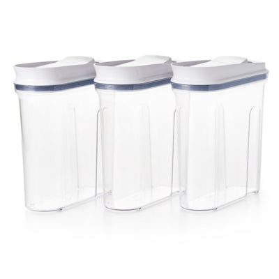 OXO 3 Piece Airtight POP Food Storage Cereal Dispenser Set, Clear (Open Box)