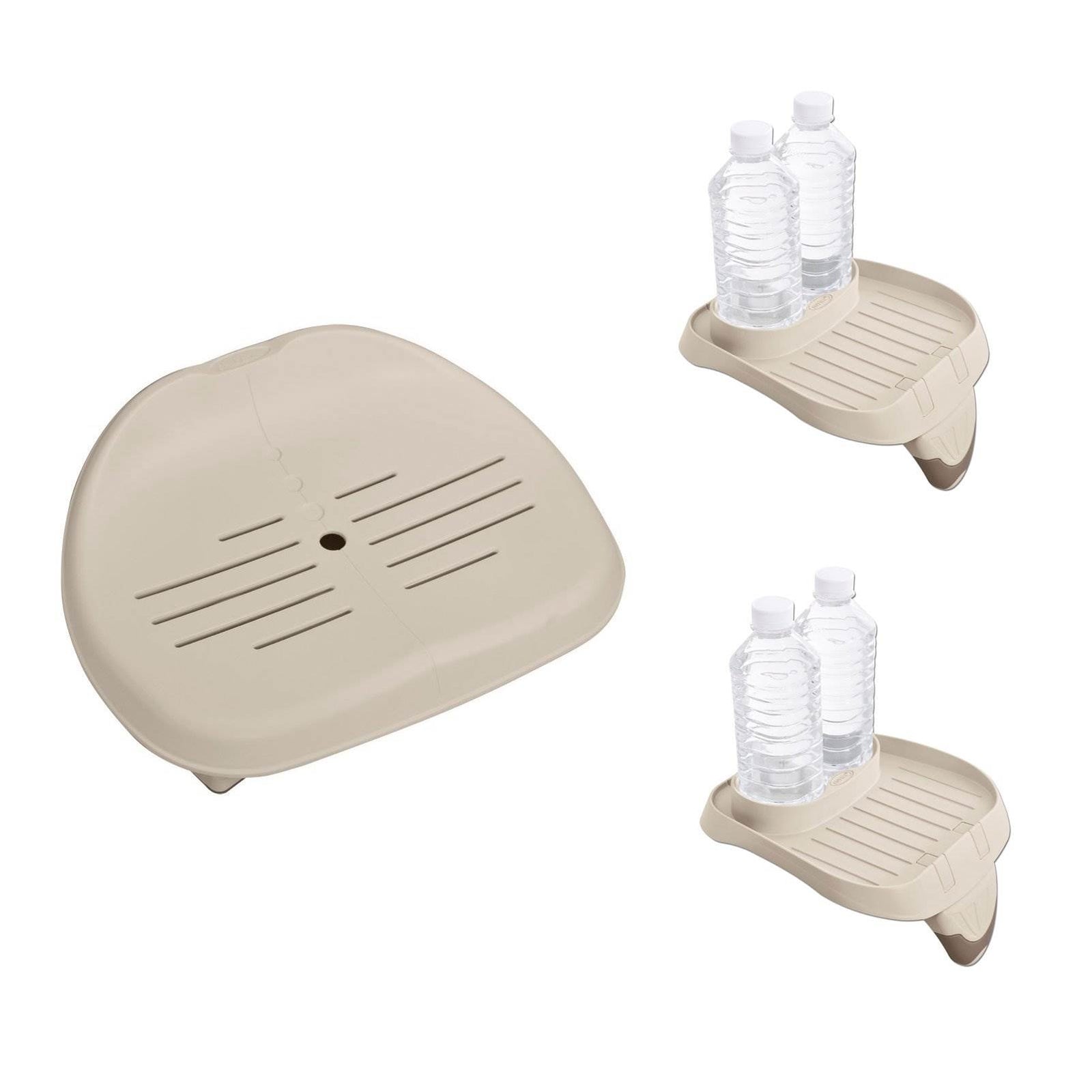 Intex Removable Seat For Inflatable Pure Spa Hot Tub & Cup Holder Tray (2 Pack) - VMInnovations