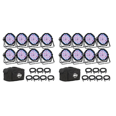 American DJ Mega Flat Pak 8 Plus Mega Profile System w/ Bag and Cables (2 Pack)