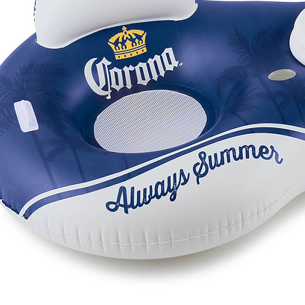 Corona Always Summer 2-Person Inflatable Inner Tube Lounge with Cooler (2 Pack)