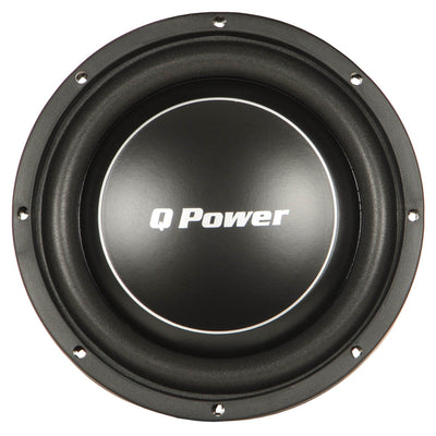 Q Power Deluxe 10 Inch Shallow Mount 1000 Watt Flat Car Subwoofer (2 Pack)