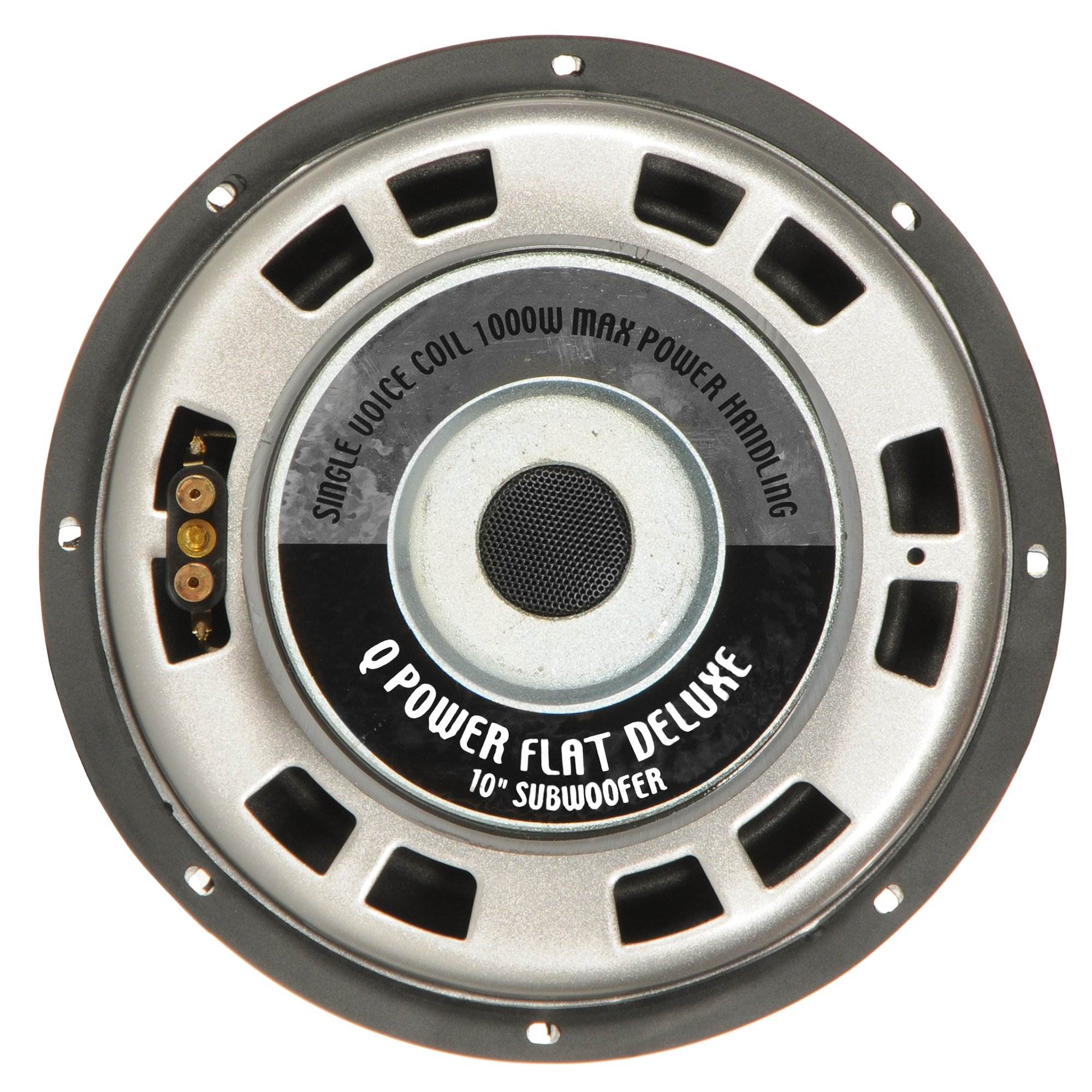 Q Power Deluxe 10 Inch Shallow Mount 1000 Watt Flat Car Subwoofer (2 Pack)
