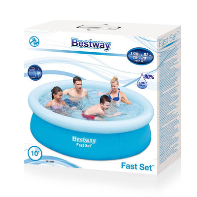 Bestway 6ft x 20in Fast Set Inflatable Above Ground Kids Swimming Pool (2 Pack)