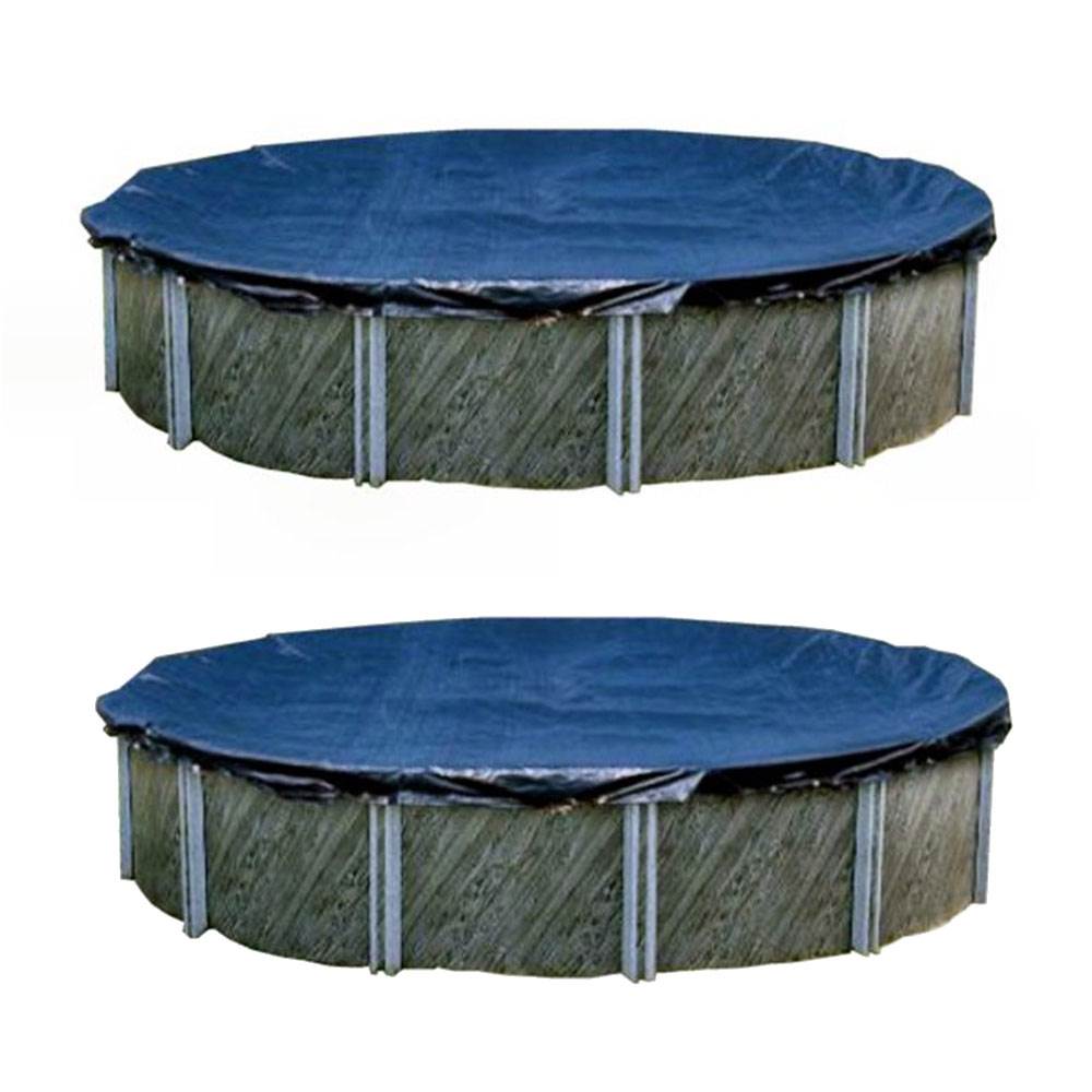 Swimline 21 Foot Round Above Ground Winter Swimming Pool Cover, Blue  (2 Pack)