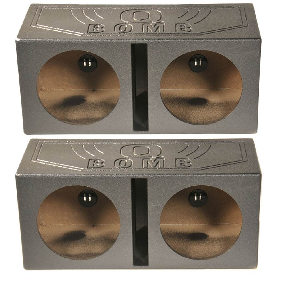 Q-POWER 15V Dual 15" Vented Port Subwoofer Sub Box w/ Bedliner Spray (2 Pack) - VMInnovations