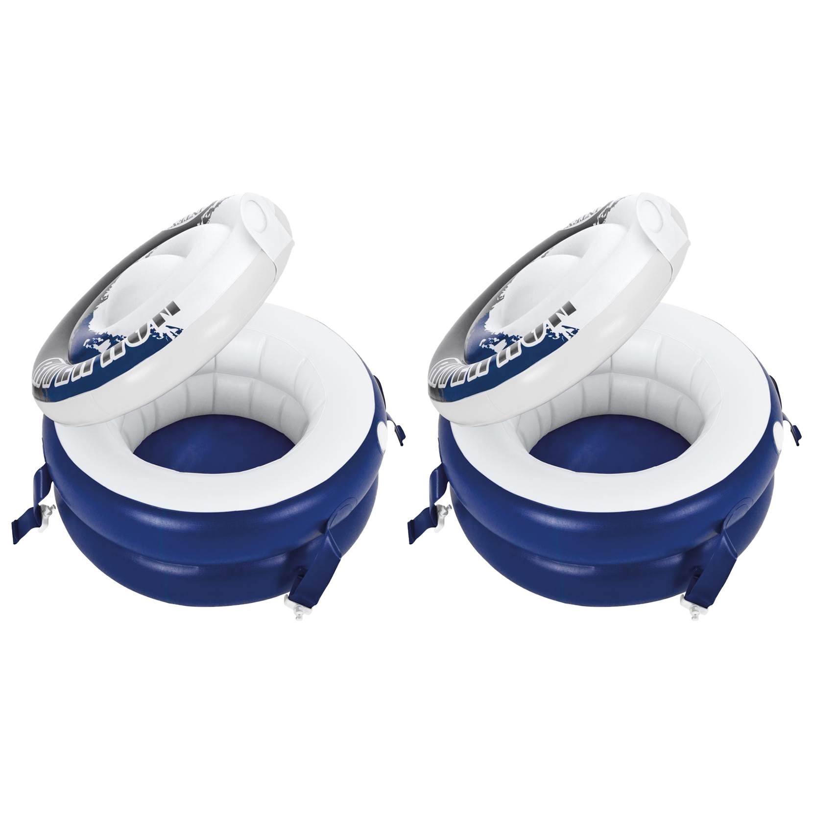 Intex River Run Connect Inflatable Floating Beverage Cooler with Lid (2 Pack)