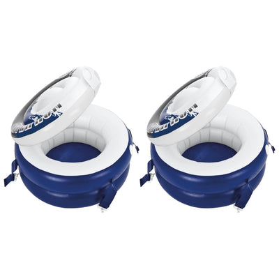 Intex River Run Connect Inflatable Floating Beverage Cooler with Lid (2 Pack)