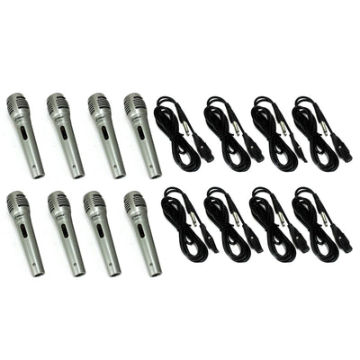 Pyle Pro Pro Moving Coil Dynamic Handheld Microphone Mic & Cable PDMIK1 (8 Pack)