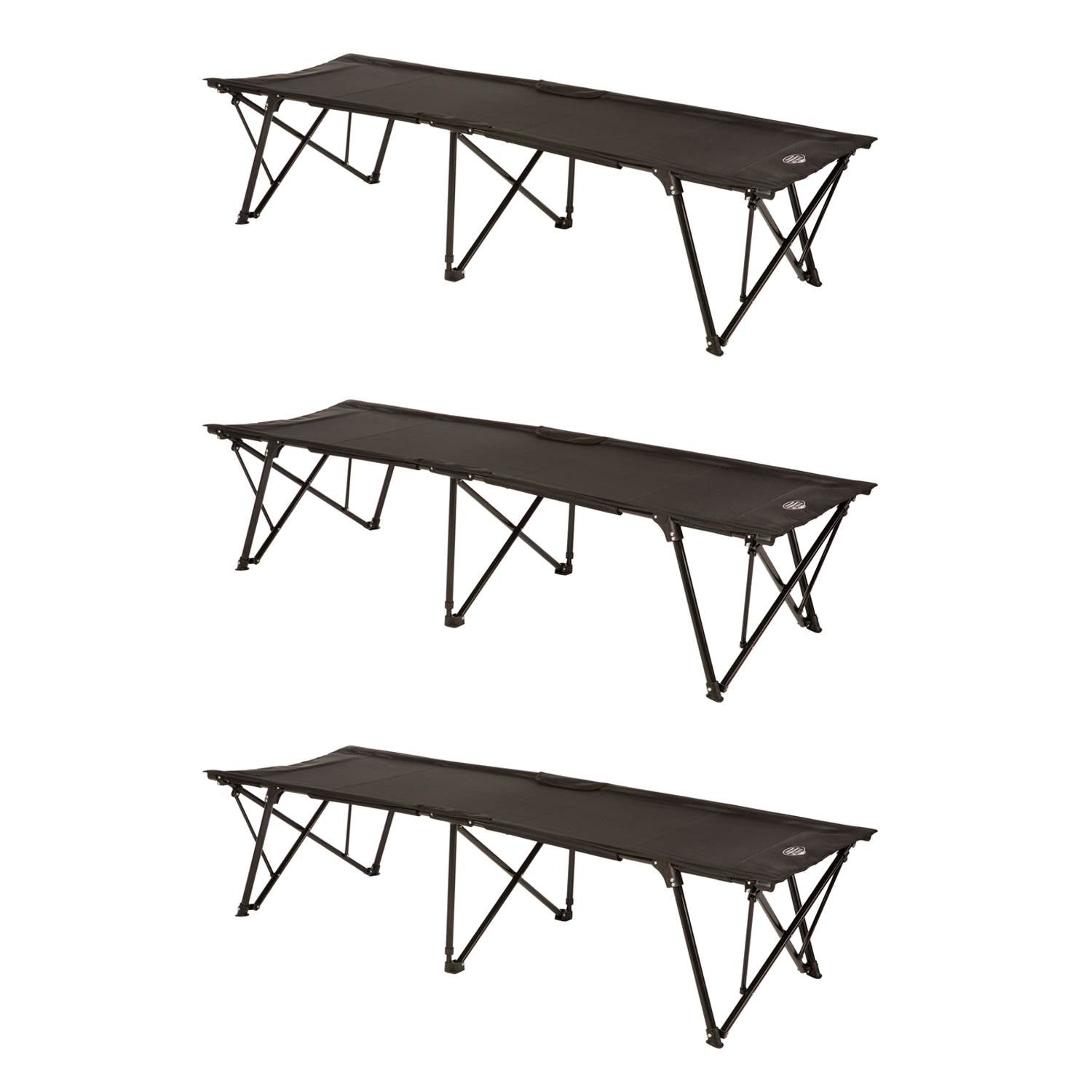 Kamp Rite Kwik Cot Folding Portable Outdoor Camping Hiking Sleeping Bed (3 Pack) - VMInnovations