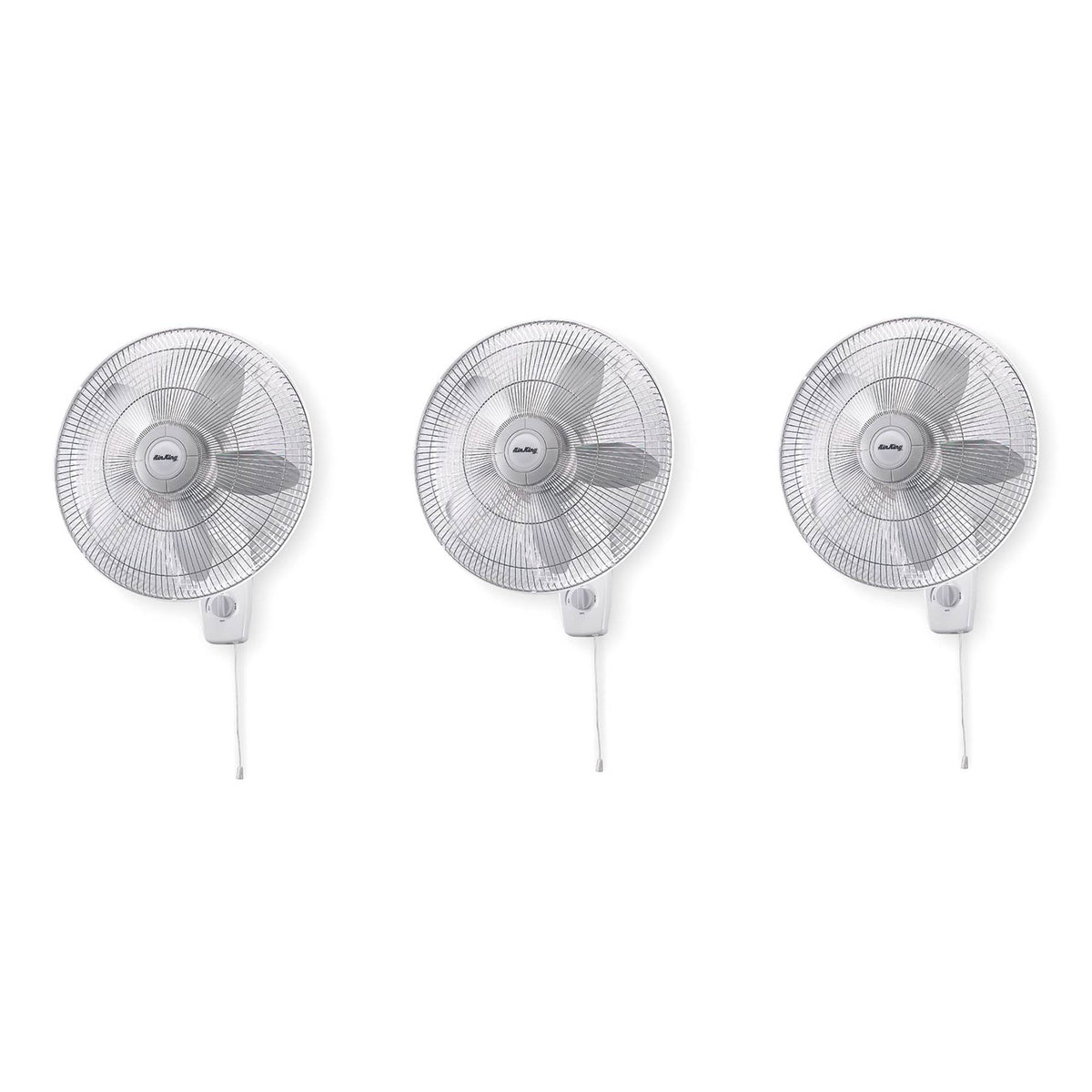 Air King 18" 3-Speed 1/20 HP Quiet Motor Oscillating Wall-Mount Fan (3 Pack)