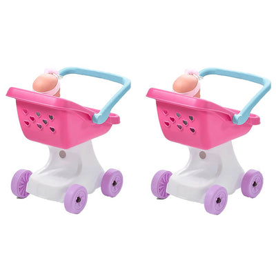 Step2 Love & Care Pretend Play Baby Toddler Doll Kids Push Stroller Toy (2 Pack)
