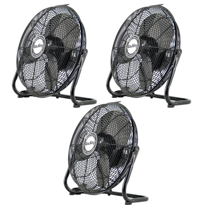Air King 12" 1/25 HP 3-Speed Industrial Grade Motor Pivoting Floor Fan (3 Pack)
